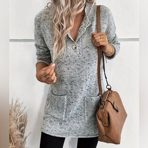 Women’s Front Button Drop Pocket Sweater